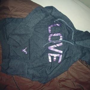 Dark grey and purple American Eagle hoodie